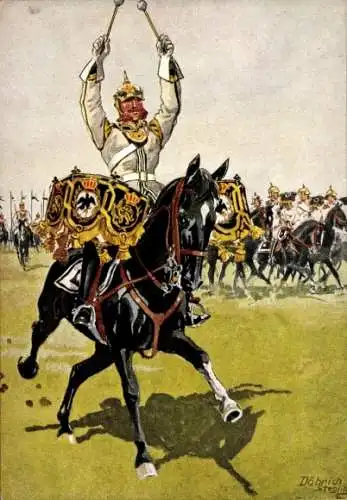 Künstler Ak Döbrich-Steglitz, Leib-Kürassier-Regiment Großer Kurfürst Nr. 1