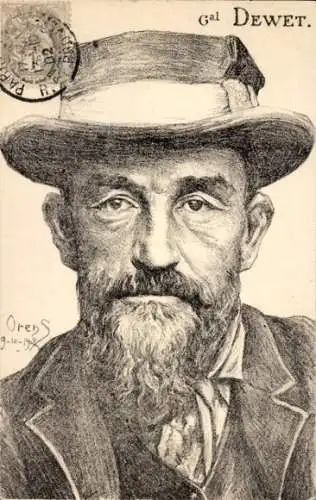 Künstler Ak Orens, General Christiaan de Wet, südafrikanischer Politiker, Burenkrieg, Portrait