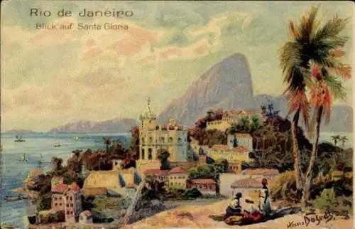 Künstler Ak Bohrdt, Hans, Rio de Janeiro Brasilien, Santa Gloria