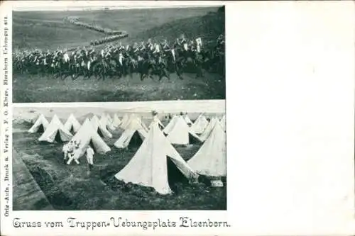 Ak Elsenborn Bütgenbach Wallonien Lüttich, Truppenübungsplatz, Zelte, Regiment