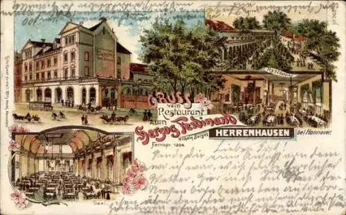 Litho Herrenhausen Hannover in Niedersachsen, Restaurant Herzog Ferdinand, Saal