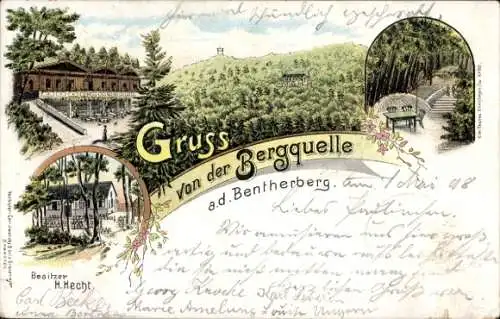 Litho Benthe Ronnenberg, Gasthof Bergquelle, H. Hecht, Wald, Bentherberg