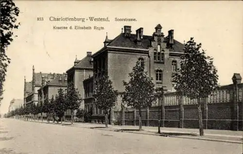 Ak Berlin Charlottenburg Westend, Soorstraße, Kaserne des Elisabeth Regiments