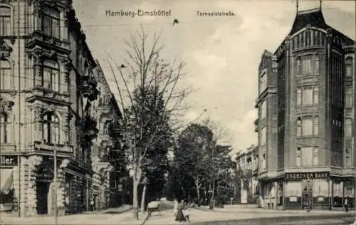 Ak Hamburg Eimsbüttel, Tornquisistraße, Dresdner Bank, Tabakwarenhandlung