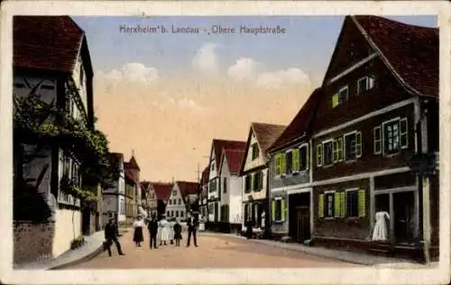 Ak Herxheim bei Landau in der Pfalz, Obere Hauptstraße