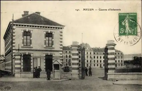 Ak Melun Seine et Marne, Caserne d'Infanterie