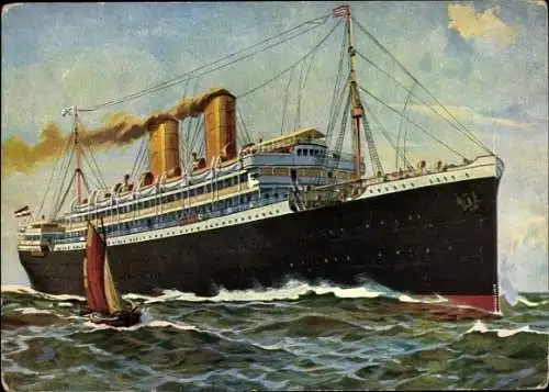 Künstler Ak Norddeutscher Lloyd Bremen, Dampfschiff Karlsruhe auf der Fahrt nach New York