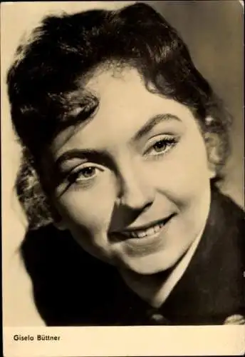 Ak Schauspielerin Gisela Büttner, Hatifa, Drei Kapitel Glück, DEFA, Portrait, Progress Starfoto