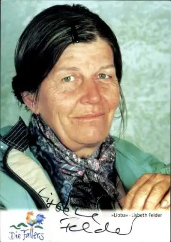 Ak Schauspielerin Lisbeth Felder, Portrait, Autogramm, Serie Die Fallers, als Lioba