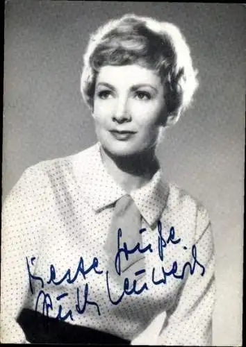 Ak Schauspielerin Ruth Leuwerik, Portrait, Autogramm