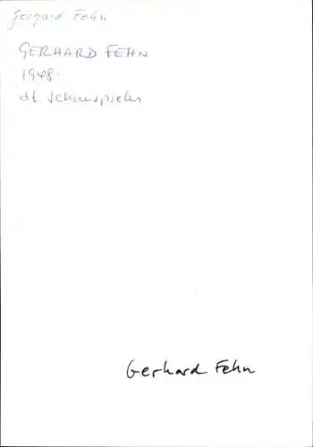 Ak Schauspieler Gerhard Fehn, Portrait, Autogramm