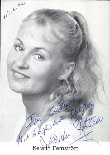 Ak Schauspielerin Kerstin Fernström, Portrait, Autogramm