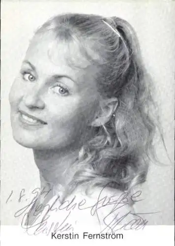 Ak Schauspielerin Kerstin Fernström, Portrait, Autogramm