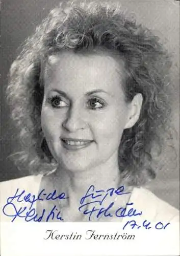 Ak Schauspielerin Kerstin Fernström, Portrait, Autogramm