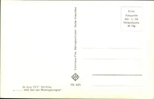 Ak Schauspielerin Blandine Ebinger, Portrait, Film Und das am Montagmorgen