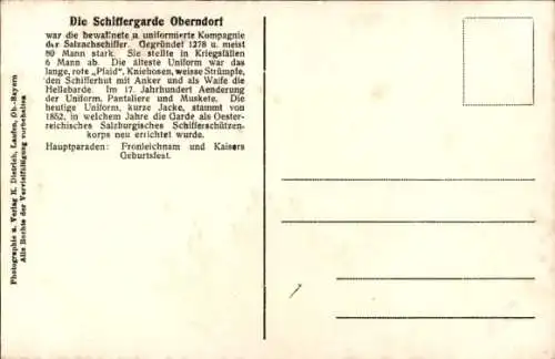 Ak Oberndorf bei Salzburg Österreich, Schiffergarde, Schifferschützenkorps