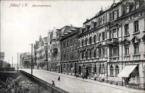 Ak Adorf im Vogtland, Bismarckstraße, Buchbinderei