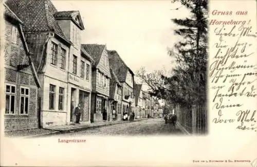 Ak Horneburg im Kreis Stade, Blick in die Langestraße