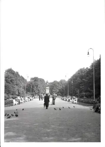 Foto Kaliningrad Königsberg Ostpreußen, Parkpartie, Denkmal, 1937
