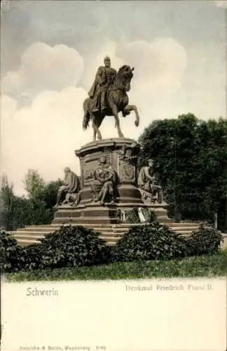 Ak Schwerin in Mecklenburg, Denkmal Friedrich Franz II