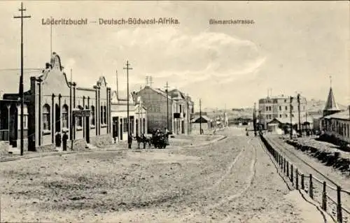 Ak Lüderitzbucht Lüderitz Namibia, Bismarckstraße, Deutsch-Südwest-Afrika