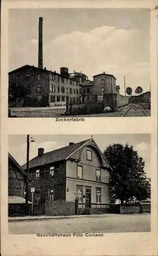 Ak Immendorf Salzgitter in Niedersachsen, Zuckerfabrik, Geschäftshaus Fritz Curland
