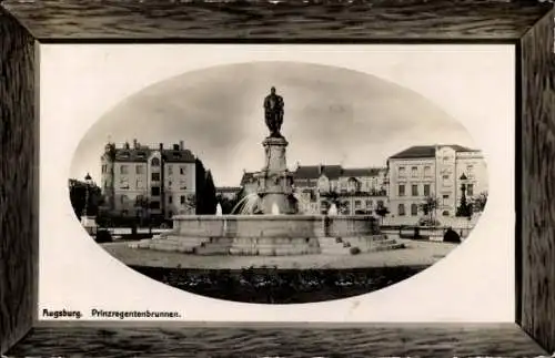 Präge Passepartout Ak Augsburg in Schwaben, Prinzregentenbrunnen