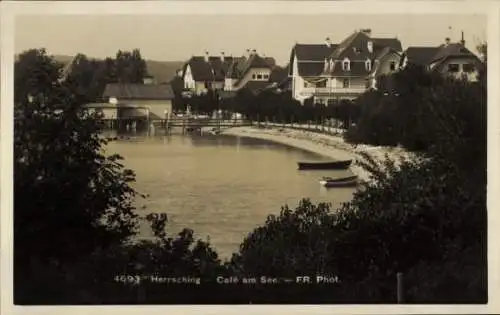 Ak Herrsching am Ammersee, Gesamtansicht, Cafe am See