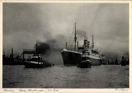 Ak Hamburg, Schnelldampfer New York, HAPAG