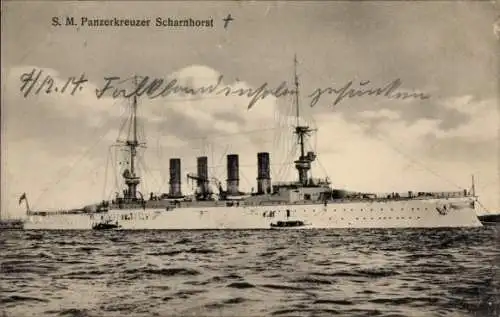 Ak Deutsches Kriegsschiff, SMS Scharnhorst, Panzerkreuzer, Kaiserliche Marine