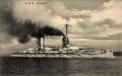 Ak Deutsches Kriegsschiff, SMS Kaiserin, Großlinienschiff, Kaiserliche Marine