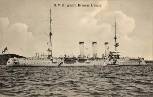 Ak Deutsches Kriegsschiff, S. M. Kleiner geschützter Kreuzer Danzig, Kaiserliche Marine