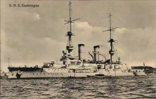 Ak Deutsches Kriegsschiff, SMS Zähringen, Linienschiff, Kaiserliche Marine