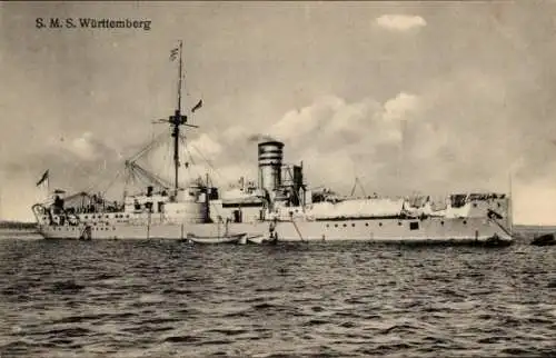 Ak Deutsches Kriegsschiff, SMS Württemberg, Linienschiff, Kaiserliche Marine