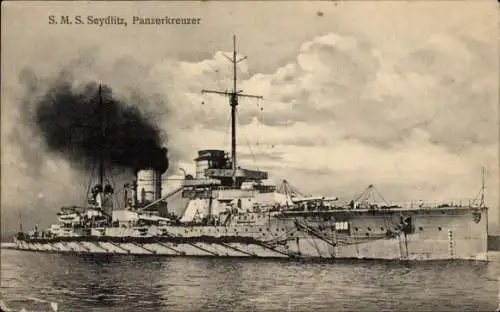 Ak Deutsches Kriegsschiff, SMS Seydlitz, Panzerkreuzer, Kaiserliche Marine