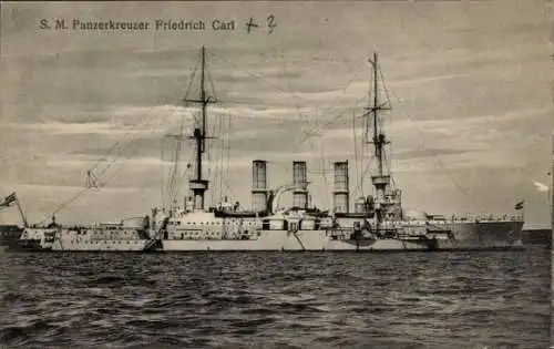 Ak Deutsches Kriegsschiff, SMS Friedrich Carl, Panzerkreuzer, Kaiserliche Marine