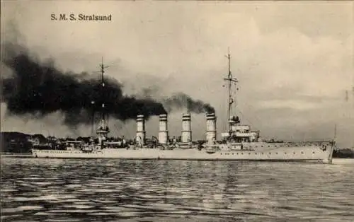 Ak Deutsches Kriegsschiff, SMS Stralsund, Kaiserliche Marine