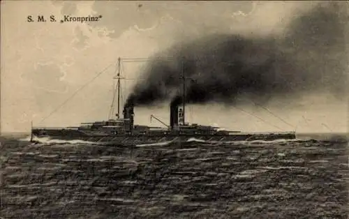 Ak Deutsches Kriegsschiff, S.M.S. Kronprinz, Kaiserliche Marine