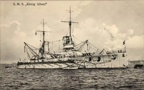 Ak Deutsches Kriegsschiff, SMS König Albert, Großlinienschiff, Kaiserliche Marine