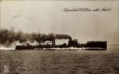 Ak Deutsches Kriegsschiff, SMS G 137, Torpedoboot