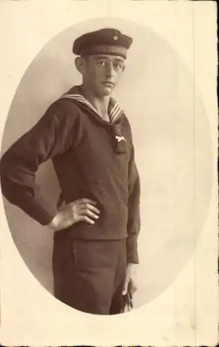 Foto Ak Matrose in Uniform, SMS Zähringen, Kaiserzeit