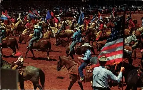 Ak Texas USA, Cowboys and Cowgirls, Rodeo Grand Entry