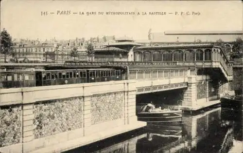Ak Paris XII Reuilly, Metropolitain Station, Bastille