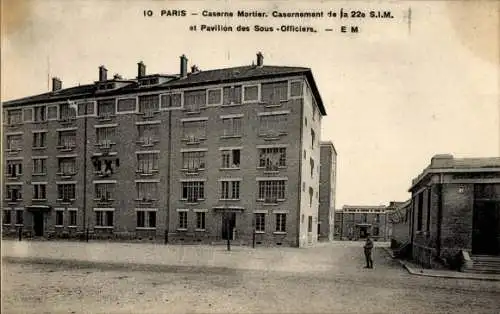 Ak Paris XX., Mortier-Kaserne, Kaserne des 22. SIM, Pavillon der Unteroffiziere