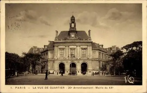Ak Paris XX., Rathaus