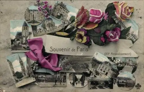 Ak Paris XX, Teilansichten, Kirche