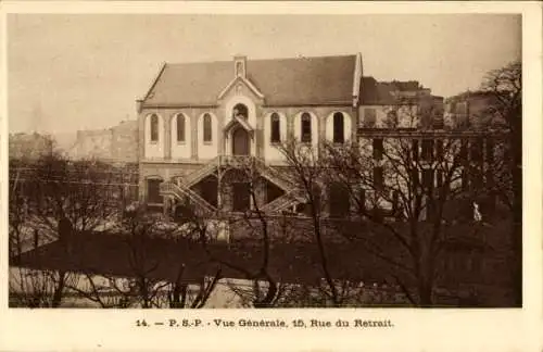 Ak Paris Ménilmontant, P.S.P. Vue Générale, 15 rue du Retrait