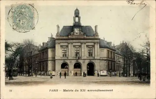 Ak Paris XX., Rathaus