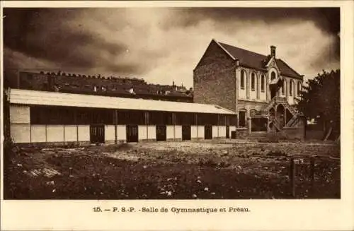 Ak Paris XX., PSP, Turnhalle, Preau