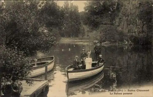 Ak Paris XIX. Buttes Chaumont, Die Fähre